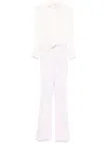 Elisabetta Franchi White Jumpsuit With Neck Detail In White