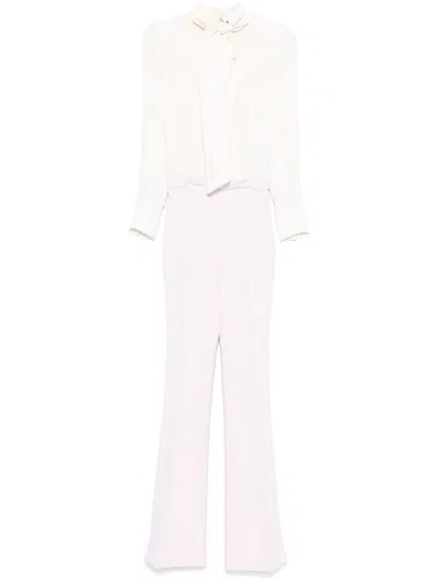 Elisabetta Franchi White Jumpsuit With Neck Detail