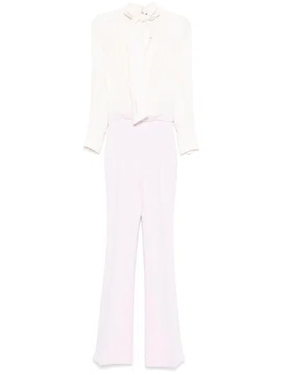 Elisabetta Franchi White Jumpsuit With Neck Detail