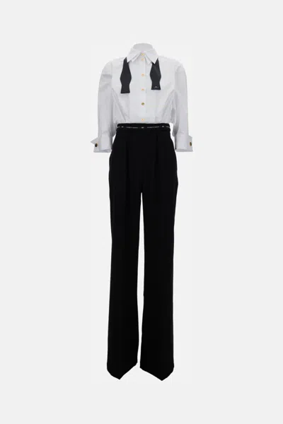 ELISABETTA FRANCHI WHITE JUMPSUIT WITH SHIRT