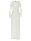 Elisabetta Franchi Knitted Dress Featuring Sheer Panels In White
