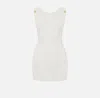 Elisabetta Franchi Sleeveless V-back Dress Shoulder Hardware In White