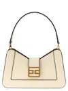 Elisabetta Franchi Structured Strap Bag Gold Hardware In White