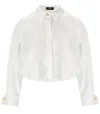 Elisabetta Franchi Weisses Popeline Crop-hemd