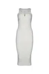 Elisabetta Franchi Cut-out Ribbed-knit Midi Dress In White