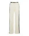 Elisabetta Franchi White Satin Band Jeans In Neutral