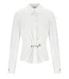 Elisabetta Franchi White Shirt With Brooch In White