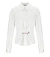 Elisabetta Franchi White Shirt With Brooch