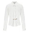 Elisabetta Franchi White Shirt With Brooch In White