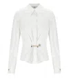 Elisabetta Franchi White Shirt With Brooch In White