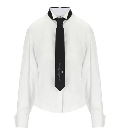ELISABETTA FRANCHI WHITE SHIRT WITH NECKTIE