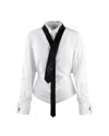 Elisabetta Franchi Camicia Bianca Con Cravatta In White