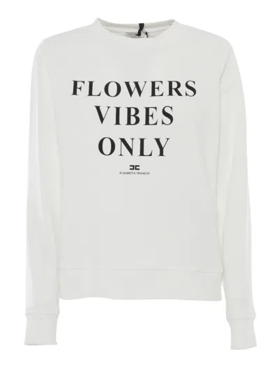 ELISABETTA FRANCHI WHITE SHIRT WITH WRITING