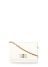 Elisabetta Franchi Ivory Pochette With Logo In Brown