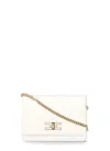Elisabetta Franchi Ivory Pochette With Logo In Brown
