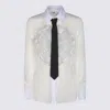Elisabetta Franchi White Silk Shirt With Front Fringes In White