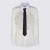 Elisabetta Franchi White Silk Shirt With Front Fringes In White