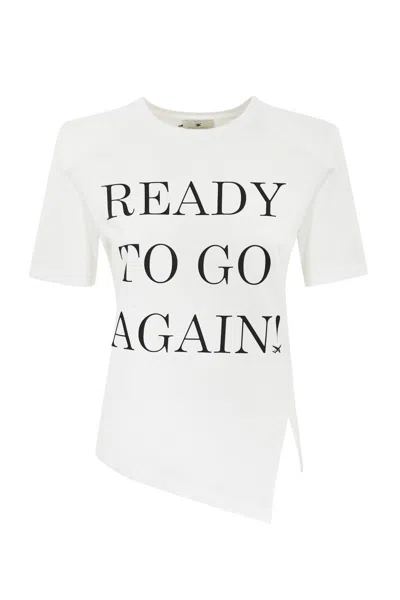 ELISABETTA FRANCHI ASYMMETRIC JERSEY T-SHIRT