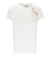 Elisabetta Franchi White T-shirt With Brooch In White