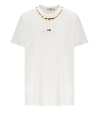 Elisabetta Franchi White T-shirt With Jewel