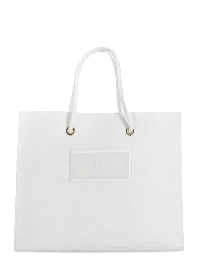 Elisabetta Franchi White Tote Rafia Bag
