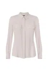 Elisabetta Franchi White Viscose Shirt With Classic Collar In Pink