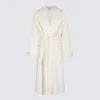 Elisabetta Franchi Belted Pocket Coat In Neutral