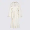 Elisabetta Franchi Belted Pocket Coat In Neutral