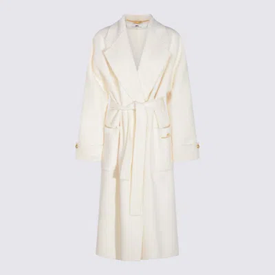 ELISABETTA FRANCHI ELISABETTA FRANCHI WHITE WOOL COAT