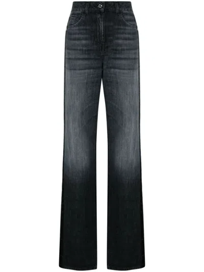 Elisabetta Franchi Wide-leg Cotton Jeans In Black