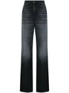 Elisabetta Franchi Wide-leg Cotton Jeans In Black
