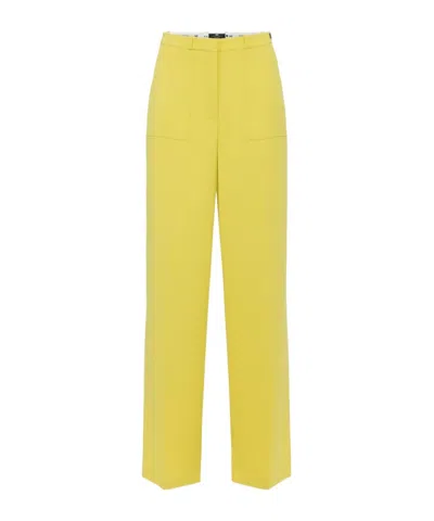 ELISABETTA FRANCHI ELISABETTA FRANCHI LOGO PATCH WIDE-LEG TROUSERS
