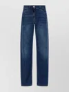 Elisabetta Franchi Wide-leg Denim Trousers Contrast Stitching In Blue