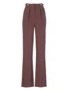 Elisabetta Franchi Bordeaux Wide-leg Trousers With Tailored Front Pleats In Burgundy