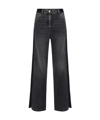 Elisabetta Franchi Wide-leg Jeans In Black