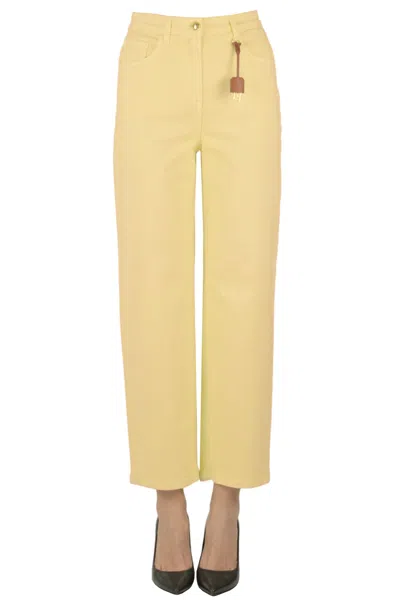 Elisabetta Franchi Wide Leg Jeans In Yellow