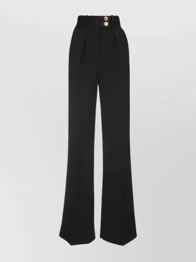 Elisabetta Franchi Wide Leg Trousers High Waist In Black