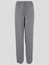 Elisabetta Franchi Satin Crepe Jogger Trousers In Piombo