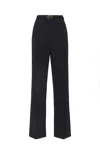 Elisabetta Franchi Wide-leg Trousers With High Waist In Black