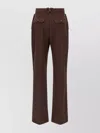 Elisabetta Franchi Wide Leg Trousers With Pleats And Pockets In Brown