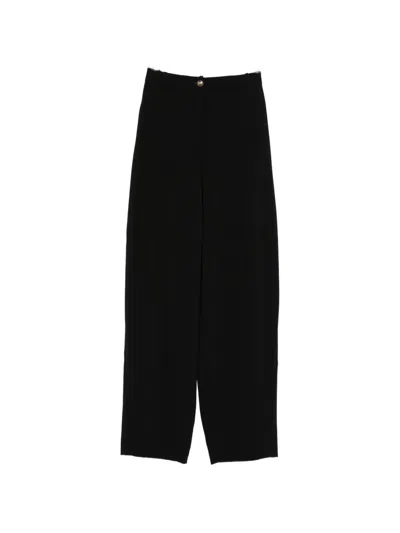 Elisabetta Franchi Wide-leg High-waisted Trousers In Black
