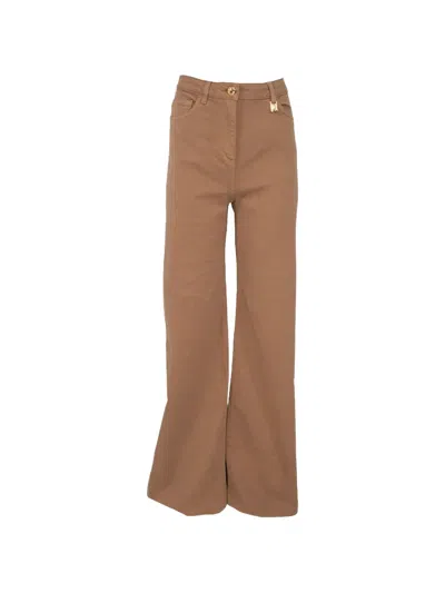 Elisabetta Franchi Wide-leg Jeans In Brown