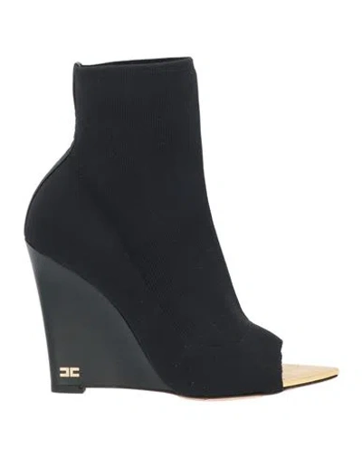 Elisabetta Franchi Woman Ankle Boots Black Size 7 Textile Fibers