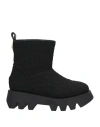 Elisabetta Franchi Woman Ankle Boots Black Size 7 Textile Fibers, Leather In Black