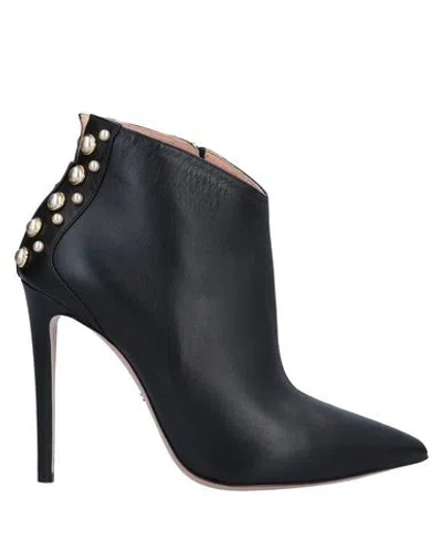 Elisabetta Franchi Woman Ankle Boots Black Size 7.5 Soft Leather