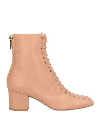 Elisabetta Franchi Woman Ankle Boots Blush Size 8 Leather In Pink