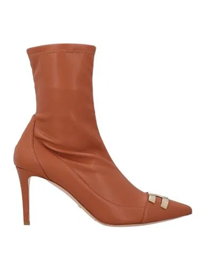Elisabetta Franchi Woman Ankle Boots Tan Size 6 Synthetisches Material