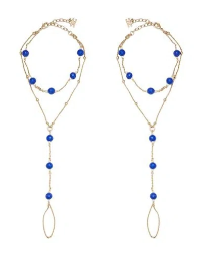 Elisabetta Franchi Woman Ankle Bracelet Blue Size - Metal