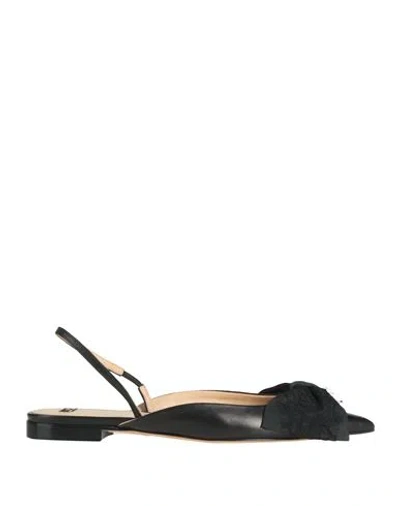 Elisabetta Franchi Woman Ballet Flats Black Size 6 Leather