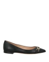 Elisabetta Franchi Woman Ballet Flats Black Size 6 Leather